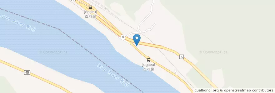 Mapa de ubicacion de 미사리 밀빛 초계국수 칼국수 팔당점 en کره جنوبی, گیونگی-دو, 하남시.