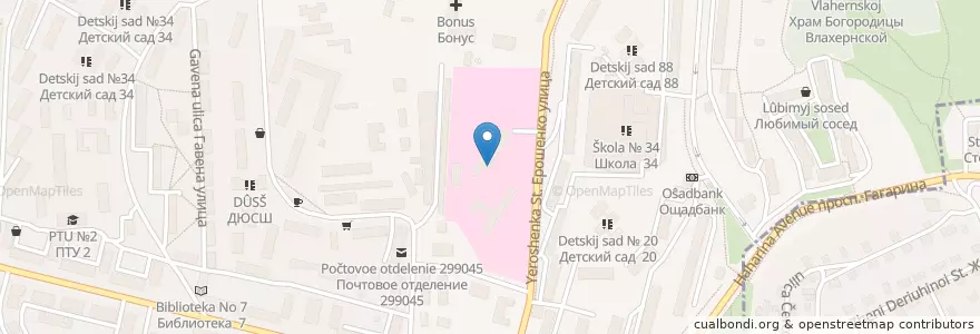 Mapa de ubicacion de Клиника Бонус en Russie, District Fédéral Du Sud, Sébastopol, Севастополь, Гагаринский Район, Гагаринский Округ.