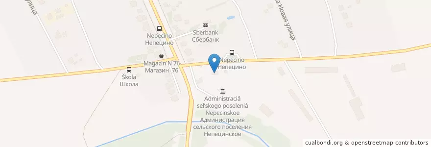 Mapa de ubicacion de Непецинская Сельская библиотека en روسيا, Центральный Федеральный Округ, محافظة موسكو, Коломенский Городской Округ.