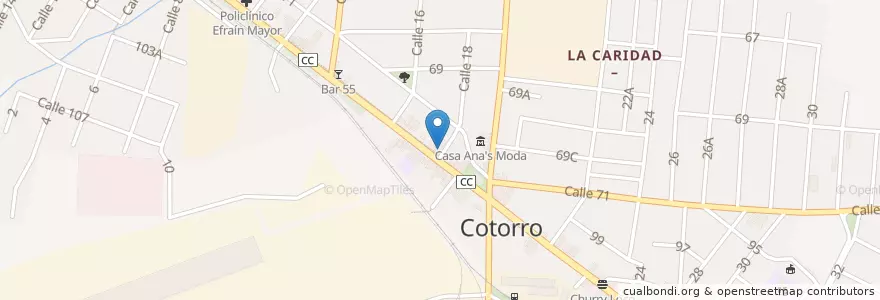 Mapa de ubicacion de Western Union en Kuba, Havanna, Cotorro.