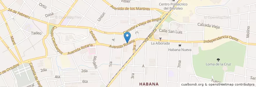 Mapa de ubicacion de El Noris en Cuba, La Habana.