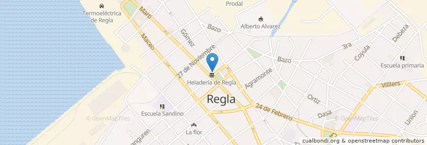 Mapa de ubicacion de CineTeatroRegla en キューバ, La Habana, Regla.