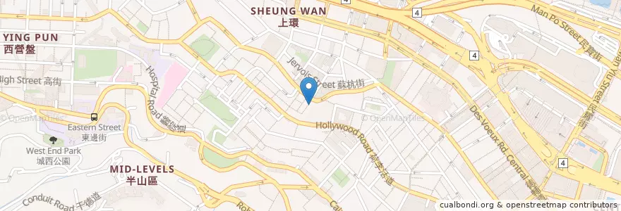 Mapa de ubicacion de Grassroots Pantry en 中国, 広東省, 香港, 香港島, 新界, 中西區 Central And Western District.