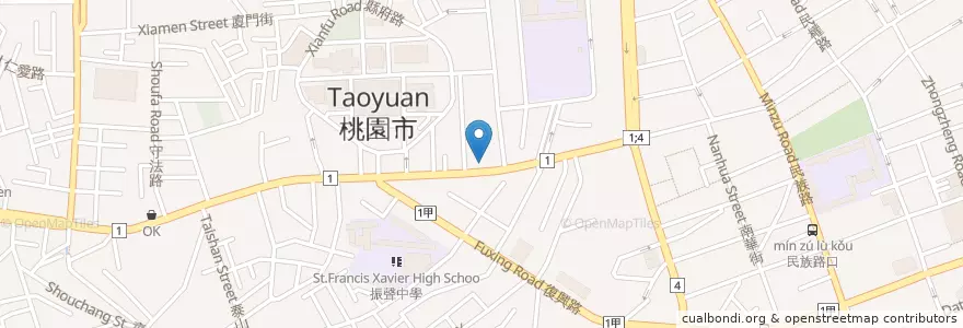 Mapa de ubicacion de 固德牙醫診所 en Taiwan, 桃園市, 桃園區.