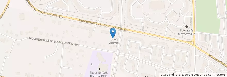 Mapa de ubicacion de Gianfranco en Rusland, Centraal Federaal District, Moskou, Северо-Западный Административный Округ, Район Куркино.
