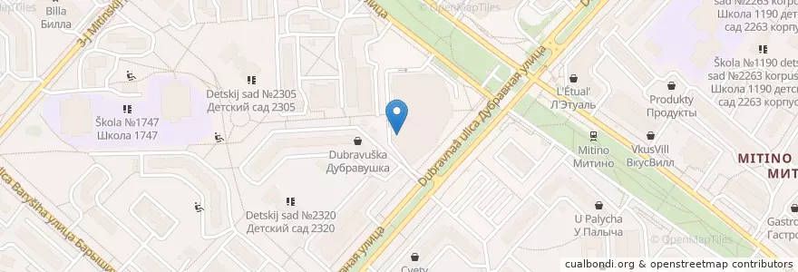 Mapa de ubicacion de 36,6 en Russie, District Fédéral Central, Moscou, Северо-Западный Административный Округ, Район Митино.