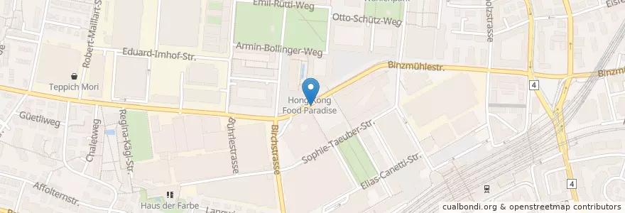 Mapa de ubicacion de Kinderkrippe Schnappi en Suisse, Zurich, District De Zurich, Zurich.