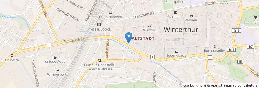 Mapa de ubicacion de ICF Winterthur en 스위스, 취리히, Bezirk Winterthur, Winterthur.