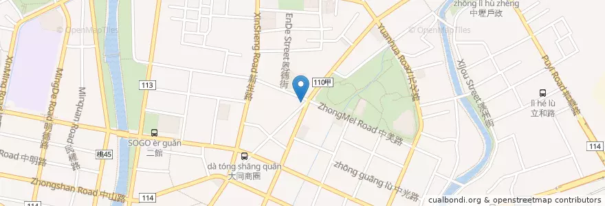 Mapa de ubicacion de 鰻慢來 en Taiwan, Taoyuan, Zhongli District.