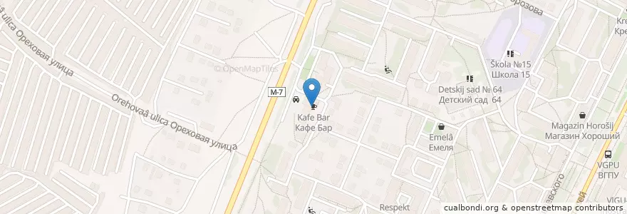 Mapa de ubicacion de Кафе Бар en Russia, Distretto Federale Centrale, Владимирская Область, Городской Округ Владимир.