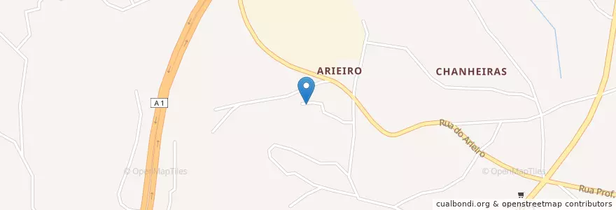 Mapa de ubicacion de Fonte do Arieiro en Portogallo, Centro, Leiria, Pinhal Litoral, Pombal, Meirinhas.