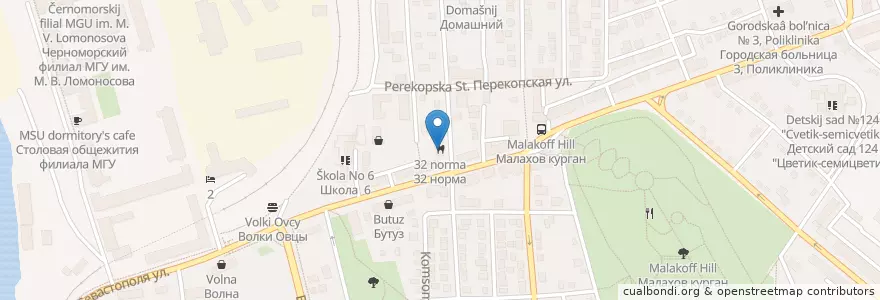 Mapa de ubicacion de 32 норма en Russie, District Fédéral Du Sud, Sébastopol, Севастополь, Нахимовский Район, Нахимовский Округ.