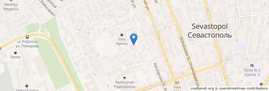 Mapa de ubicacion de Севстом en Rússia, Distrito Federal Do Sul, Sebastopol, Севастополь, Ленинский Район, Ленинский Округ.