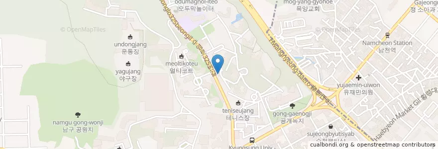 Mapa de ubicacion de 깐부치킨 en كوريا الجنوبية, بسان, 남구, 대연동.