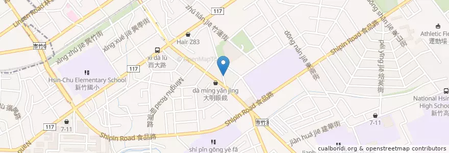 Mapa de ubicacion de 鎮新宮 en Taiwan, Taiwan Province, Hsinchu, East District.