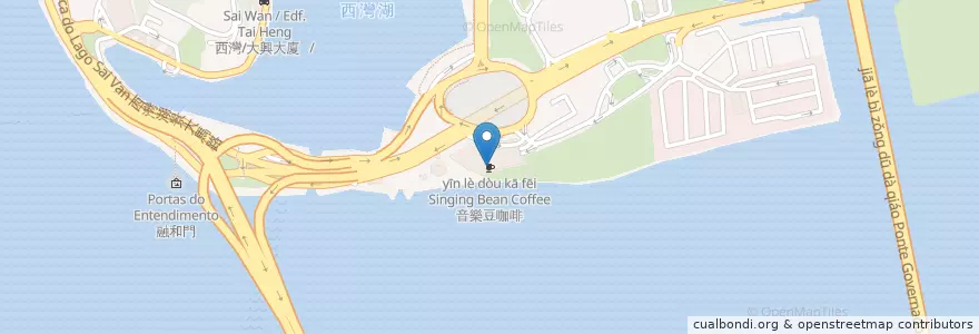Mapa de ubicacion de 音樂豆咖啡 Singing Bean Coffee en Chine, Macao, Guangdong, Municipalité De Macao, 珠海市, 香洲区.