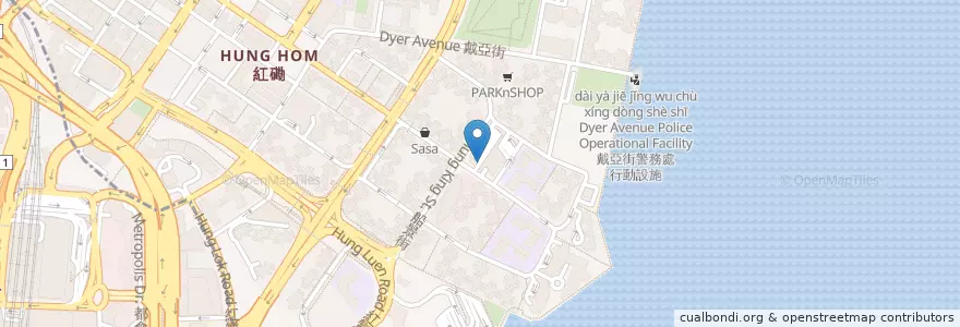 Mapa de ubicacion de 茶木．台式休閒餐廳 en China, Cantão, Hong Kong, Kowloon, Novos Territórios, 九龍城區 Kowloon City District.