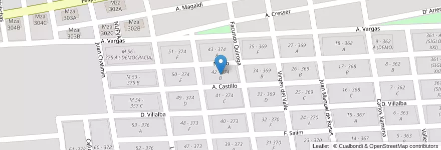 Mapa de ubicacion de 42 - 374 B en アルゼンチン, サルタ州, Capital, Municipio De Salta, Salta.