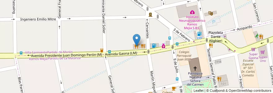 Mapa de ubicacion de 420 cuatroveinte en Arjantin, Buenos Aires, Partido De Morón, Villa Sarmiento.