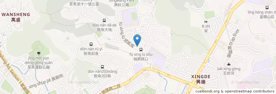 Mapa de ubicacion de 來來豆漿 en تايوان, تايبيه الجديدة, تايبيه, 文山區.