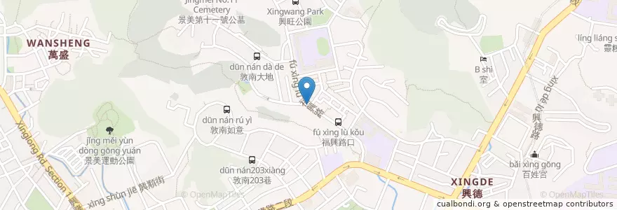 Mapa de ubicacion de 味而美 en 台湾, 新北市, 台北市, 文山区.