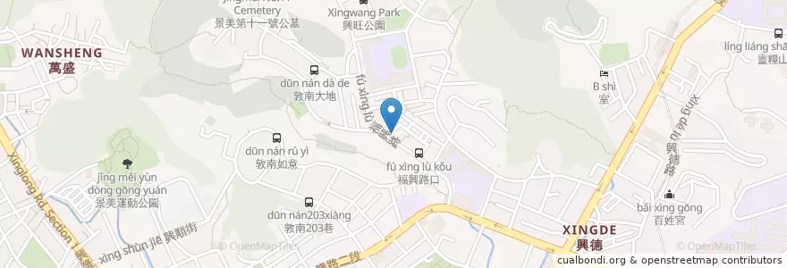 Mapa de ubicacion de 囍咖啡美式餐坊 en Tayvan, 新北市, Taipei, 文山區.