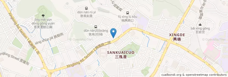 Mapa de ubicacion de 大興隆燒臘 en 台湾, 新北市, 台北市, 文山区.