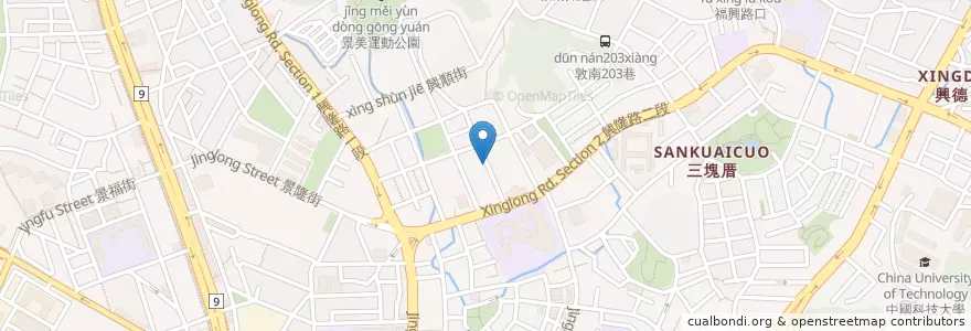 Mapa de ubicacion de 快樂媽媽早餐店 en Taiwan, 新北市, Taipé, 文山區.