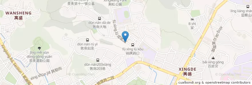 Mapa de ubicacion de 美再園自助餐 en تايوان, تايبيه الجديدة, تايبيه, 文山區.