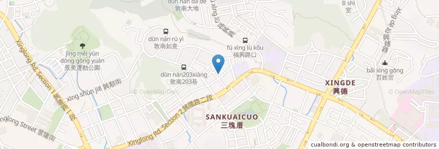 Mapa de ubicacion de 興隆循理會 en Tayvan, 新北市, Taipei, 文山區.