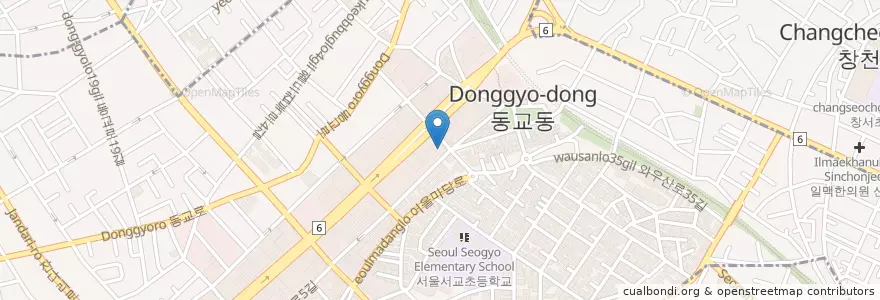 Mapa de ubicacion de 코코브루니 홍대점 en Corée Du Sud, Séoul, 마포구, 서교동.