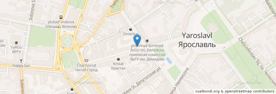 Mapa de ubicacion de Chelsea en Russie, District Fédéral Central, Oblast De Iaroslavl, Ярославский Район, Городской Округ Ярославль.