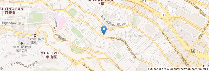 Mapa de ubicacion de 3 Monkeys en 中国, 广东省, 香港, 香港島, 新界, 中西區.
