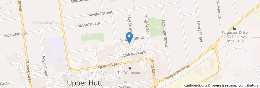 Mapa de ubicacion de Upper Hutt Health Centre en Neuseeland, Wellington, Upper Hutt City.