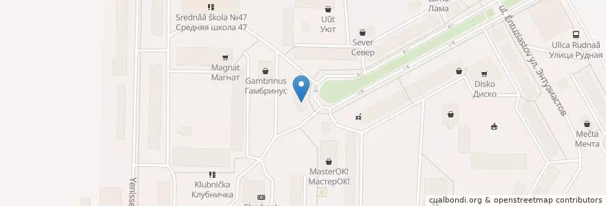 Mapa de ubicacion de Сбербанк en Russland, Föderationskreis Sibirien, Region Krasnojarsk, Rajon Taimyr Der Dolganen Und Nenzen, Norilsk, Городское Поселение Дудинка.