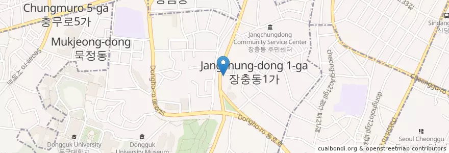Mapa de ubicacion de 원조1호장충동할머니집 en Korea Selatan, 서울, 중구, 장충동.