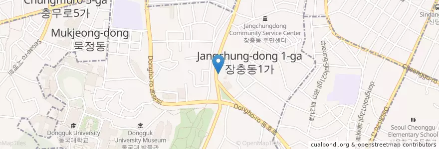 Mapa de ubicacion de 평남할머니집 en 韩国/南韓, 首尔, 中區, 장충동.