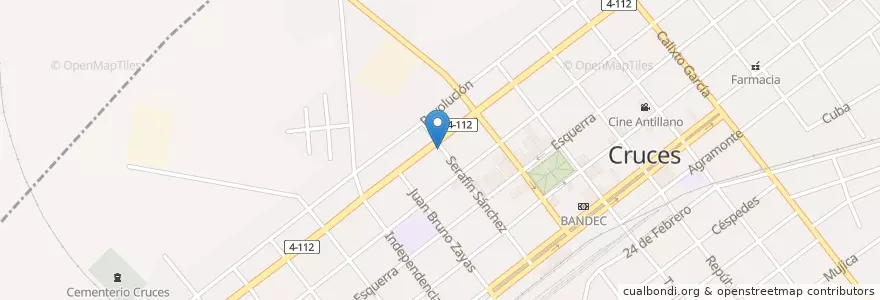 Mapa de ubicacion de Taxi Cruces-Cienfuegos en 古巴, Cienfuegos, Cruces.