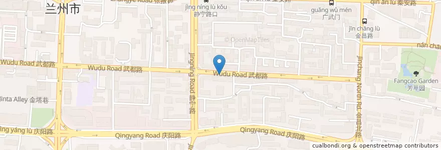 Mapa de ubicacion de 武都路十字东 en China, Gansu, 兰州市 (Lanzhou), 城关区, 广武门街道.