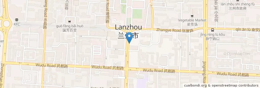 Mapa de ubicacion de 省政府 en 中国, 甘肃省, 兰州市 (Lanzhou), 城关区, 张掖路街道.