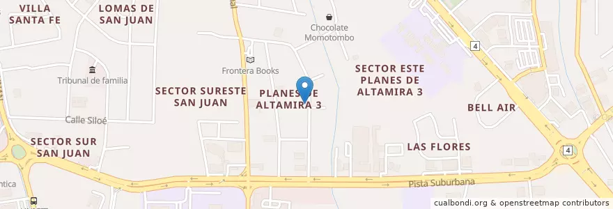 Mapa de ubicacion de choys en Nicaragua, Departamento De Managua, Managua (Municipio).