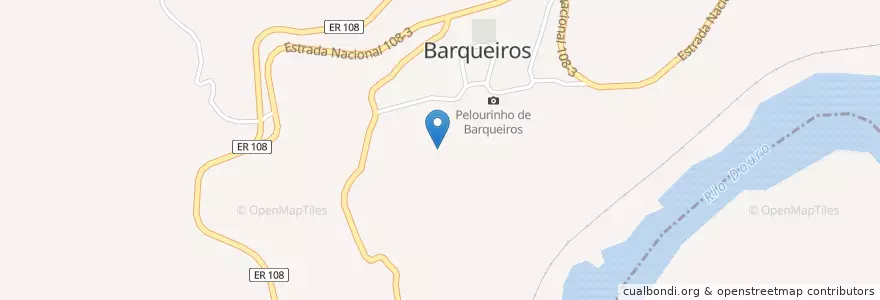 Mapa de ubicacion de Barqueiros en Portugal, Norte, Douro, Vila Real, Mesão Frio, Barqueiros.