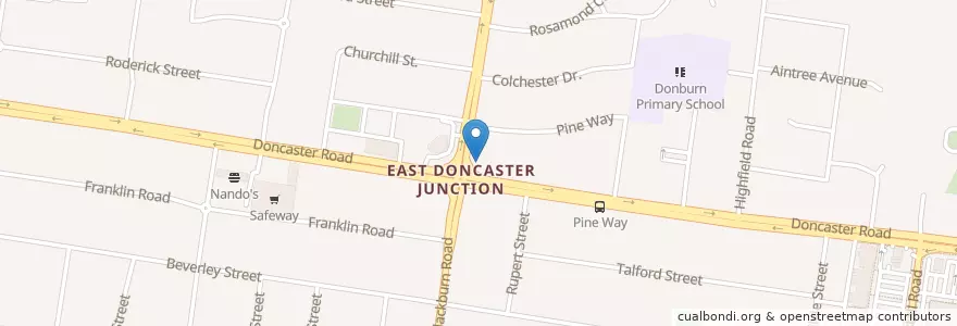 Mapa de ubicacion de Doncaster Veterenary Clinic en Avustralya, Victoria, City Of Manningham.