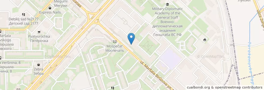 Mapa de ubicacion de Райффайзен en Rusland, Centraal Federaal District, Moskou, Северо-Западный Административный Округ, Район Щукино.