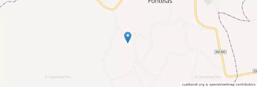 Mapa de ubicacion de Fontelas en Portugal, Norte, Douro, Vila Real, Peso Da Régua, Fontelas.