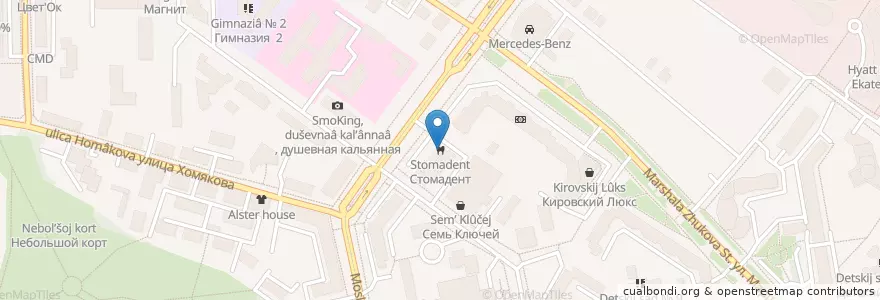 Mapa de ubicacion de Стомадент en روسيا, منطقة فيدرالية أورالية, أوبلاست سفردلوفسك, بلدية يكاترينبورغ.