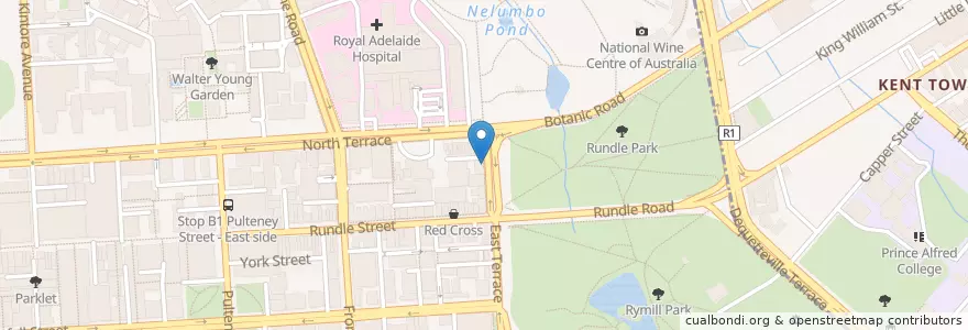 Mapa de ubicacion de B'Churrasco en Australie, Australie Méridionale, Adelaide, Adelaide City Council.