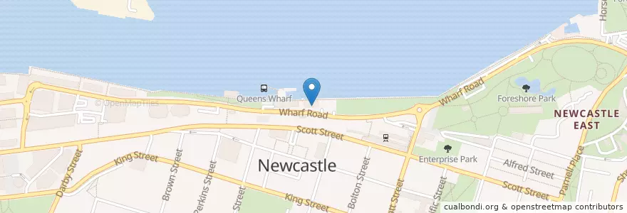 Mapa de ubicacion de Queens Wharfe Hotel en استرالیا, New South Wales, Newcastle City Council, Newcastle-Maitland.