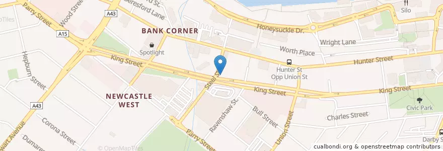 Mapa de ubicacion de King Street Hotel en Australië, Nieuw-Zuid-Wales, Newcastle City Council, Newcastle-Maitland.