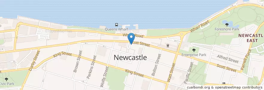 Mapa de ubicacion de Newcastle Post Office en Australia, Nueva Gales Del Sur, Newcastle City Council, Newcastle-Maitland.
